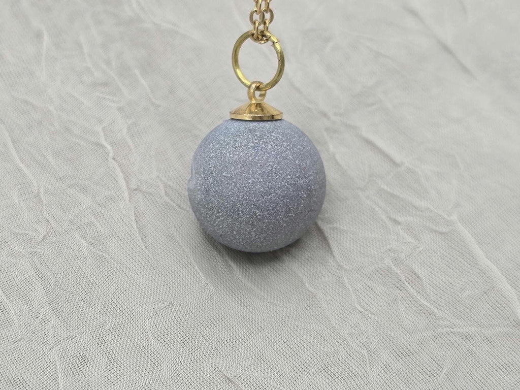 Gray Necklace Geode Necklace Druzy Necklace Grey Agate Diamond Crystal Natural Gemstone Quartz Gift for Women Girlfriend Wife Stone 20" Gold