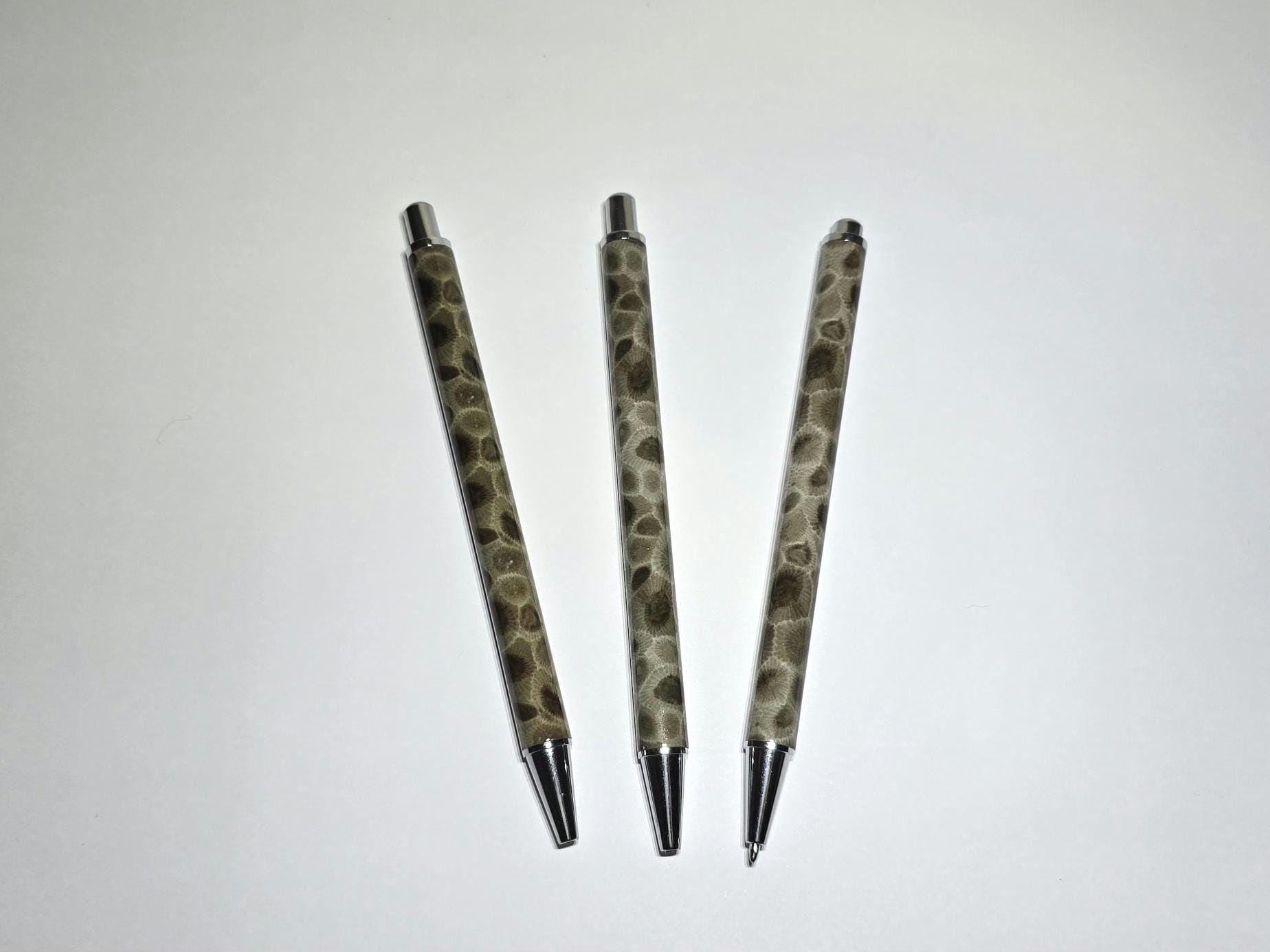Petoskey Stone Pen, Gift for Rock Hunter, Fossil Rock Writing Utensil