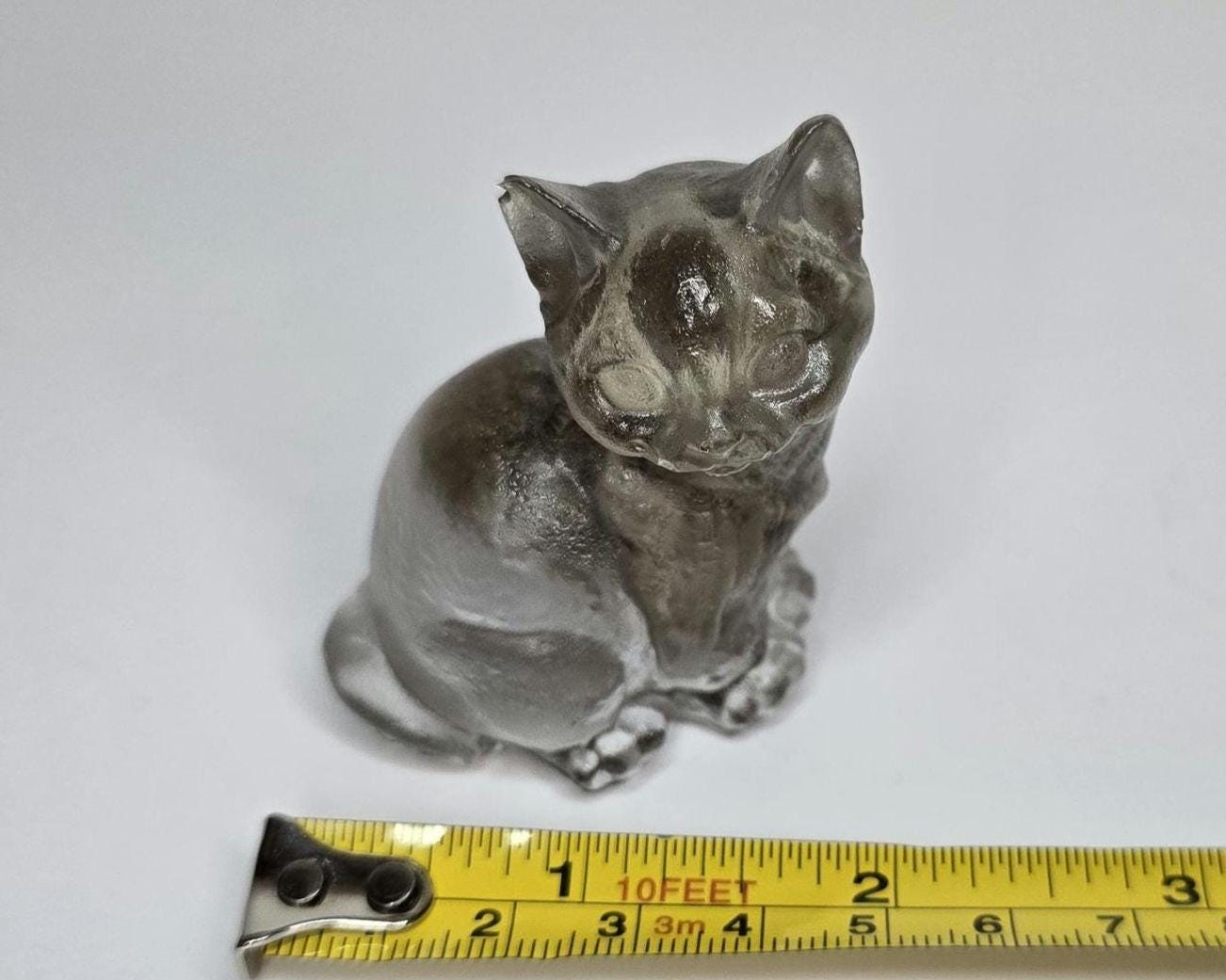 Petoskey Stone Cat Figurine, Crystal Clear Cat Sculpture, Great Lakes Rocks Gift, Gift for Rock Hunter, Gift for Cat Lover