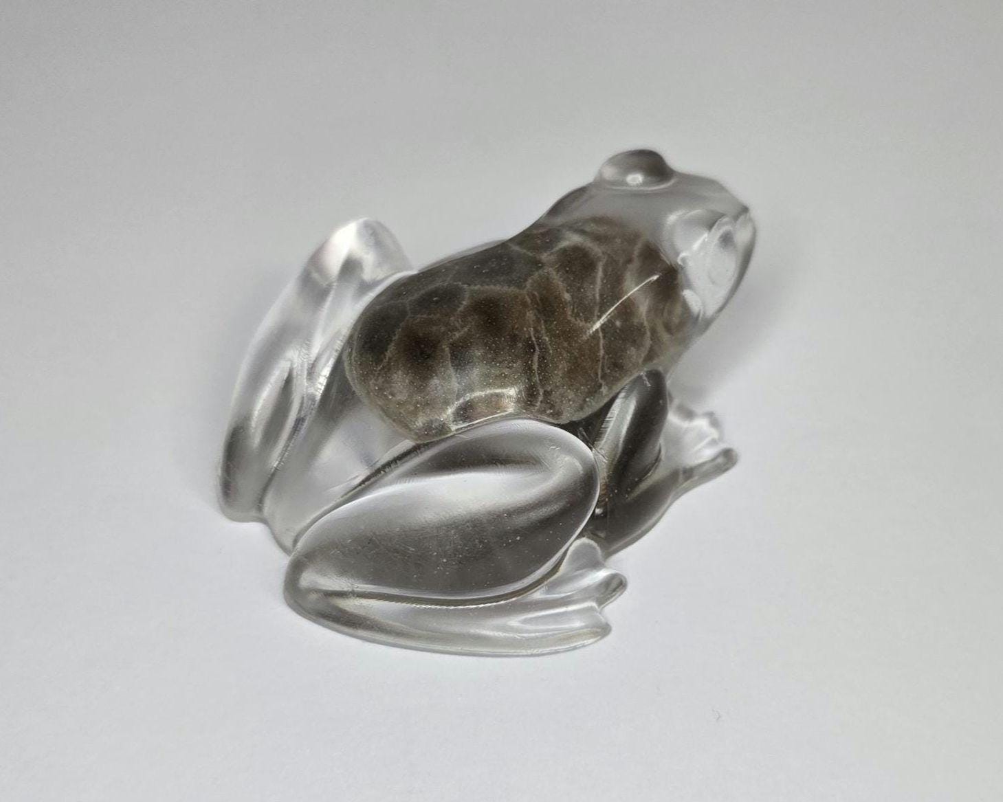 Petoskey Stone Frog Figurine, Resin Frog Sculpture, Great Lakes Rocks Gift, Gift for Rock Hunter, Gift for Frog Lovers