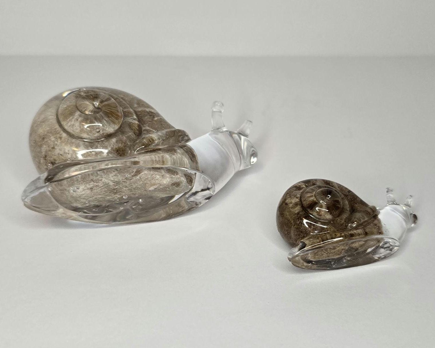 Petoskey Stone Snail Figurines, Resin Snail Sculptures, Great Lakes Rocks Gift, Gift for Mother and Baby, Gift for Snail Lover