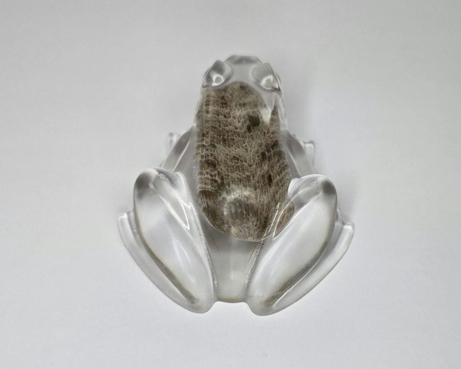 Petoskey Stone Frog Figurine, Resin Frog Sculpture, Great Lakes Rocks Gift, Gift for Rock Hunter, Gift for Frog Lovers