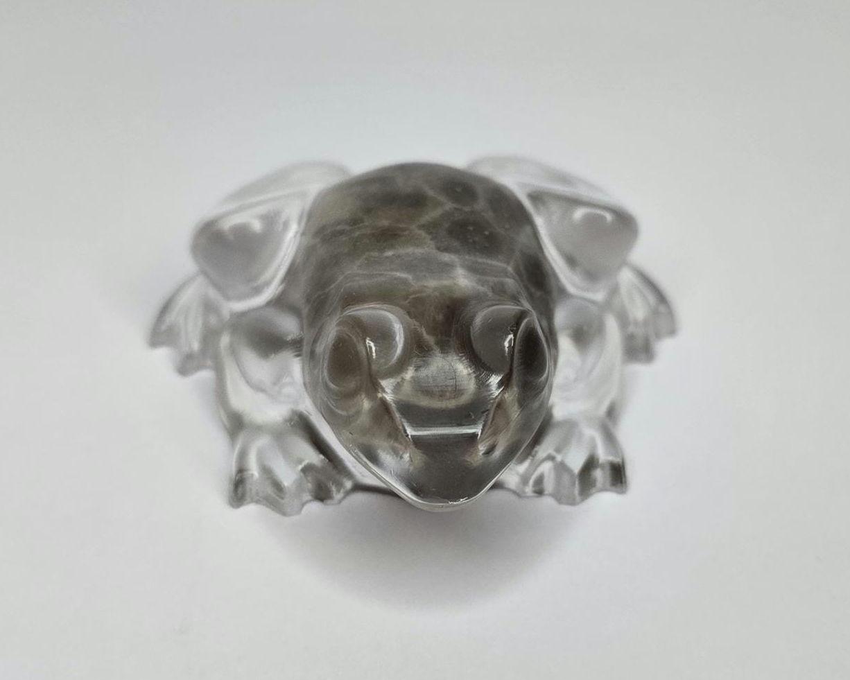 Petoskey Stone Frog Figurine, Resin Frog Sculpture, Great Lakes Rocks Gift, Gift for Rock Hunter, Gift for Frog Lovers