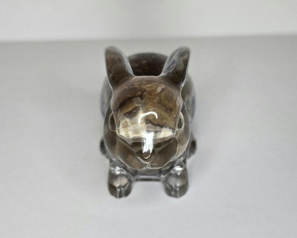 Petoskey Stone Bunny Figurine, Resin Rabbit Sculpture, Great Lakes Rocks Gift, Gift for Rock Hunter, Gift for Bunny Lover