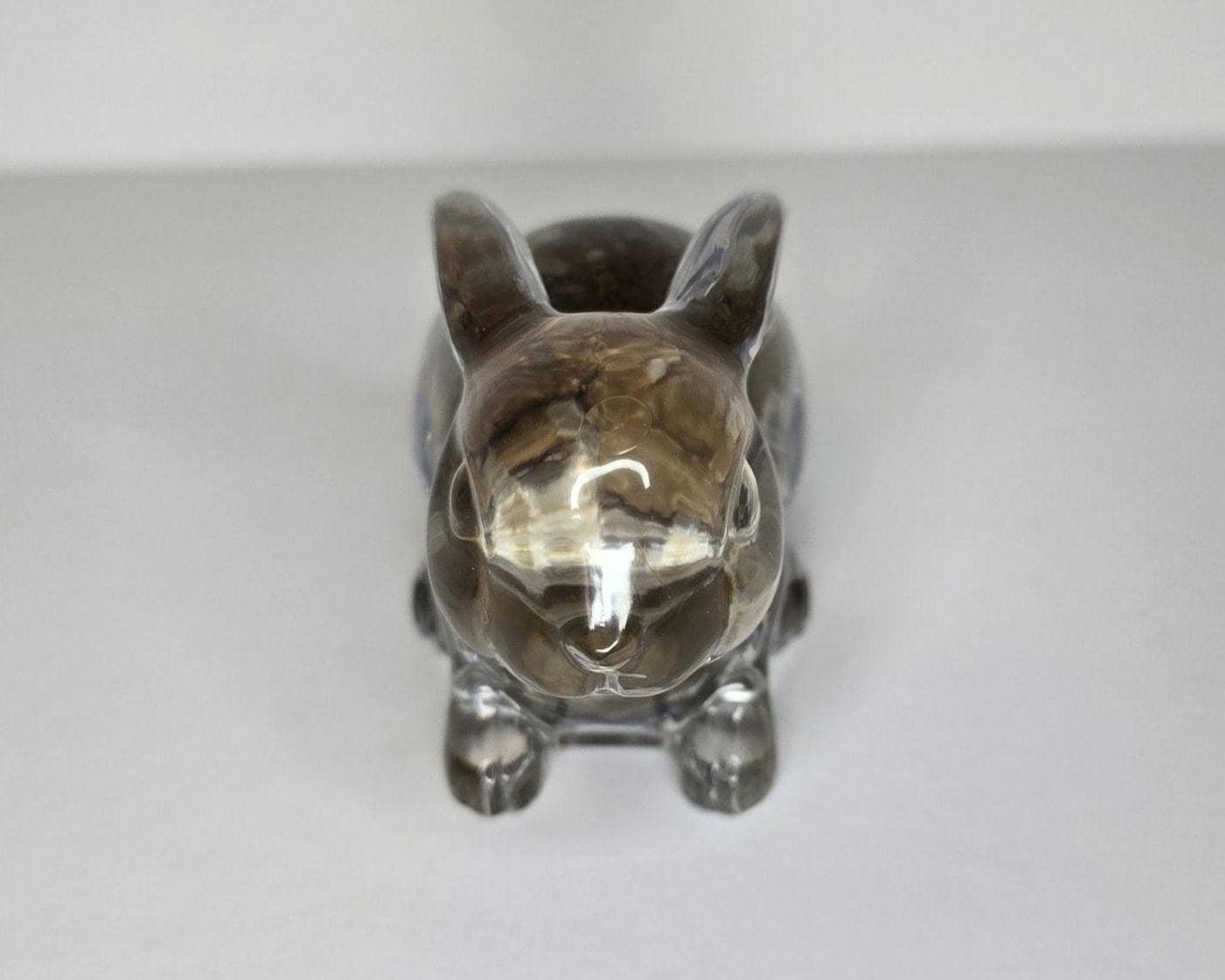 Petoskey Stone Bunny Figurine, Resin Rabbit Sculpture, Great Lakes Rocks Gift, Gift for Rock Hunter, Gift for Bunny Lover
