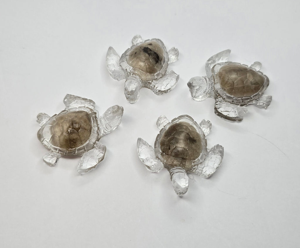 4 tiny Petoskey stone sea turtles