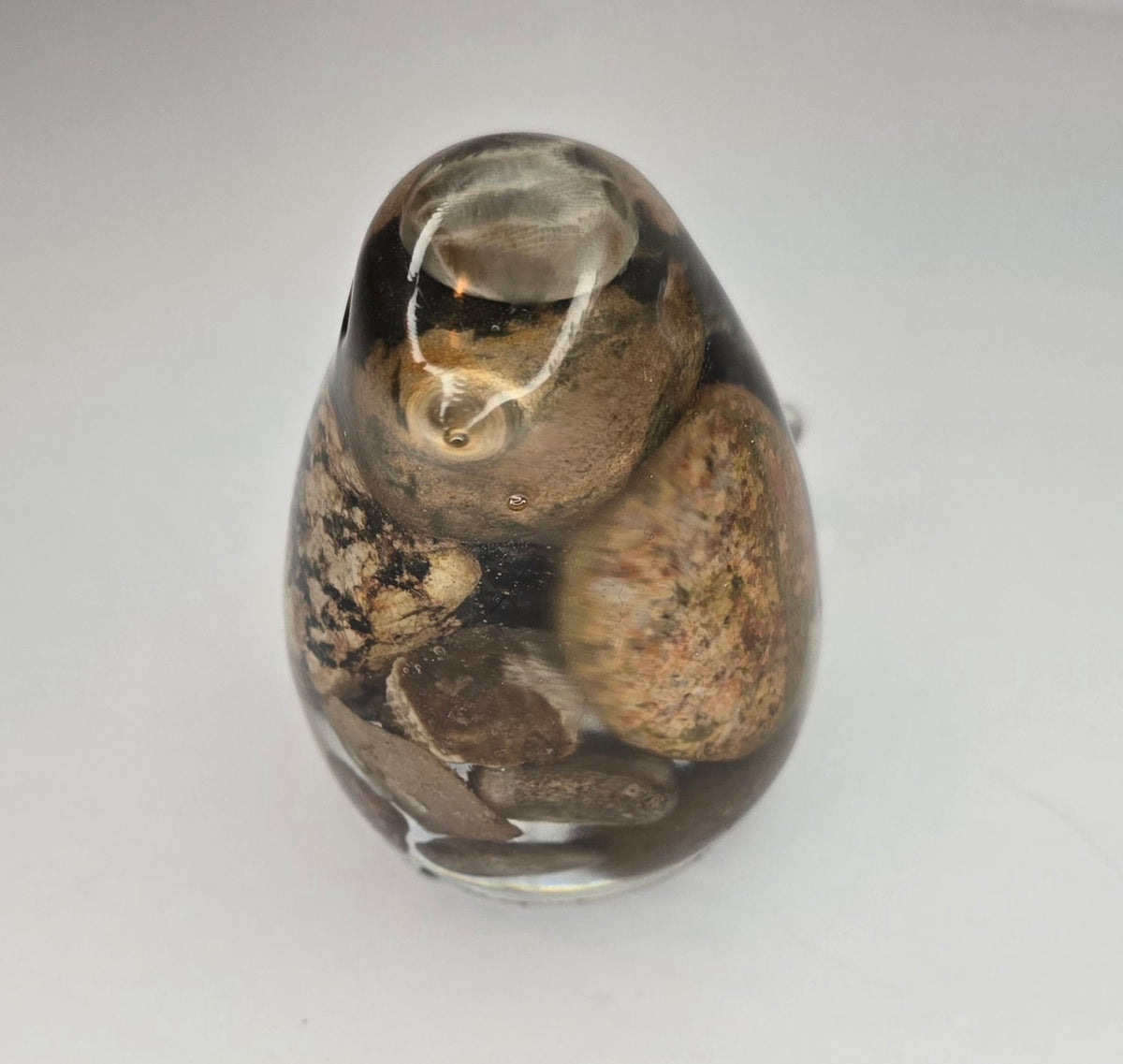 Petoskey Stone bird with Michigan rocks