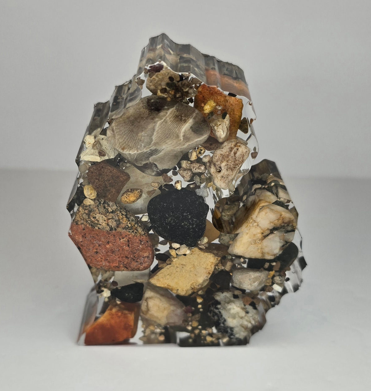 Michigan mitten with Michigan rocks and Petoskey stone