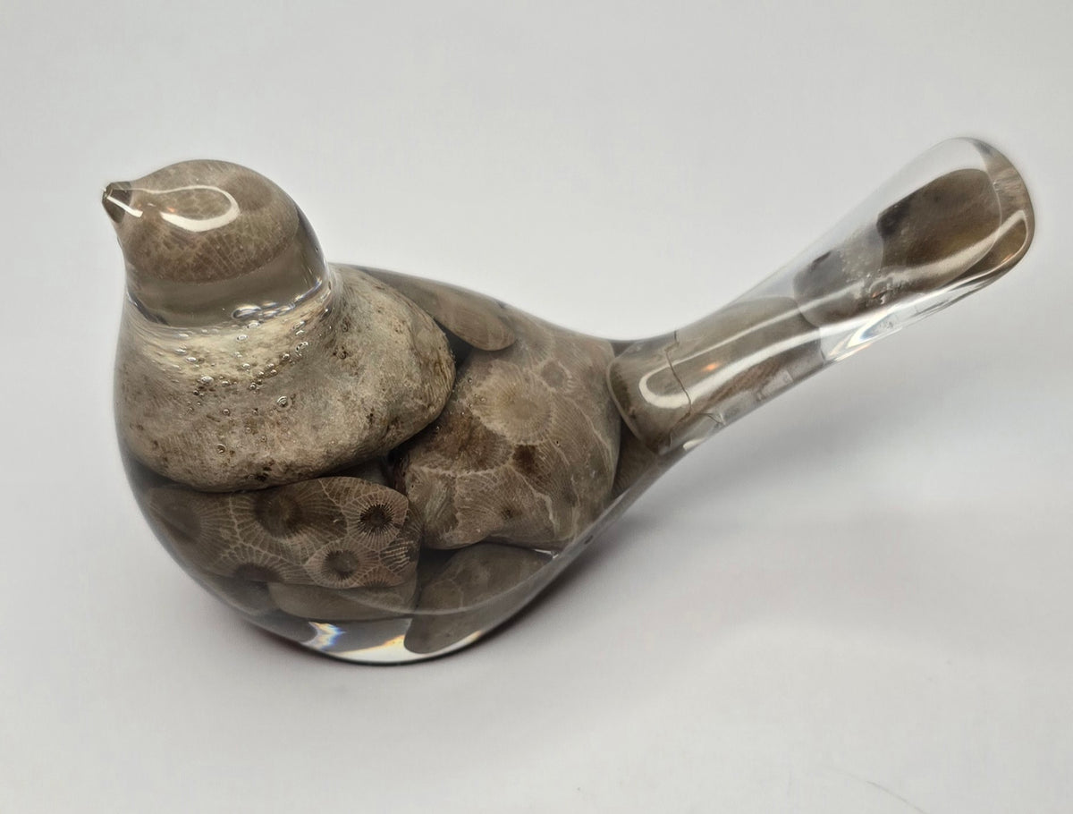 Petoskey stone bird - imperfect