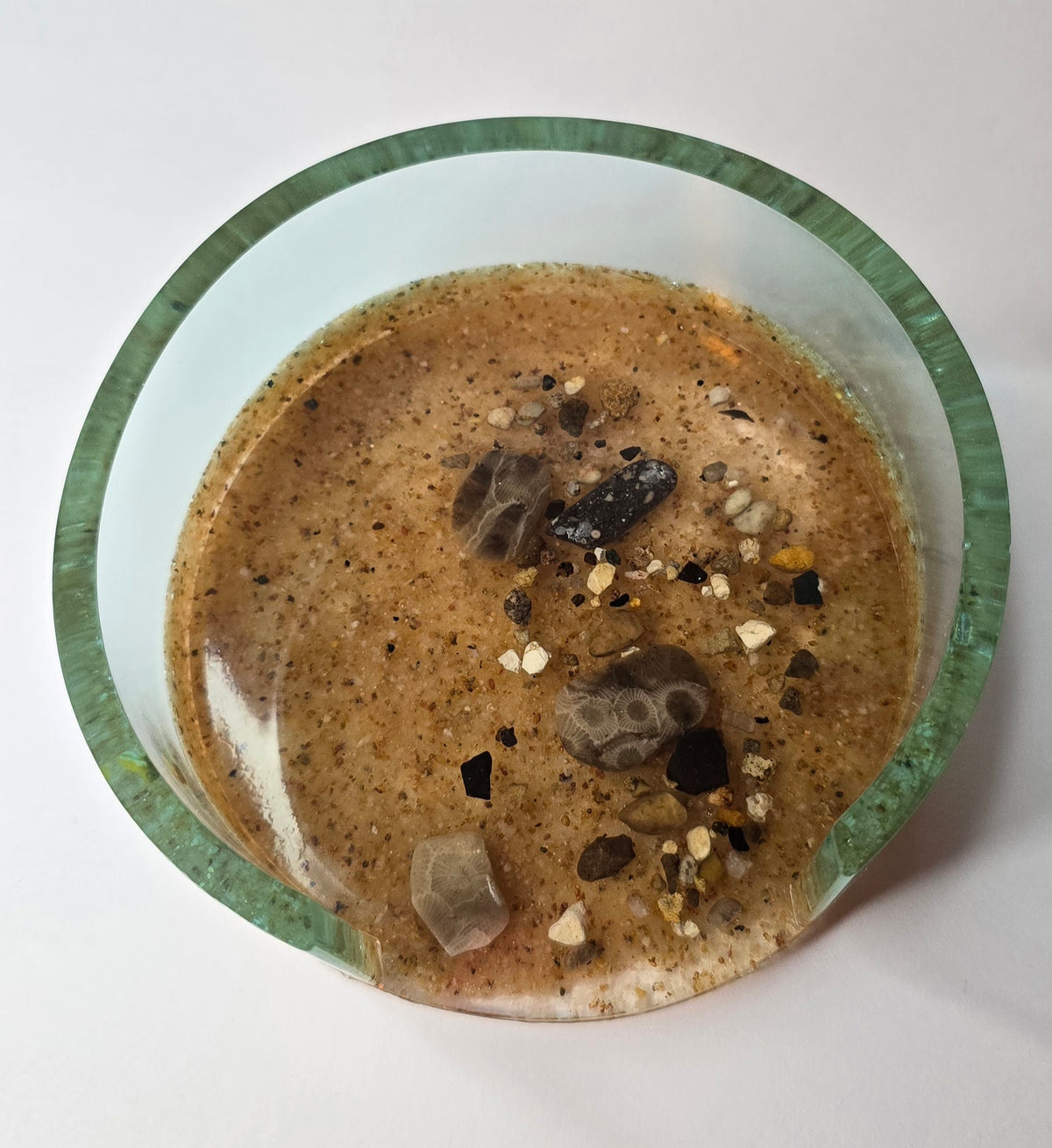 Michigan rock collection coaster set with Petoskey stones