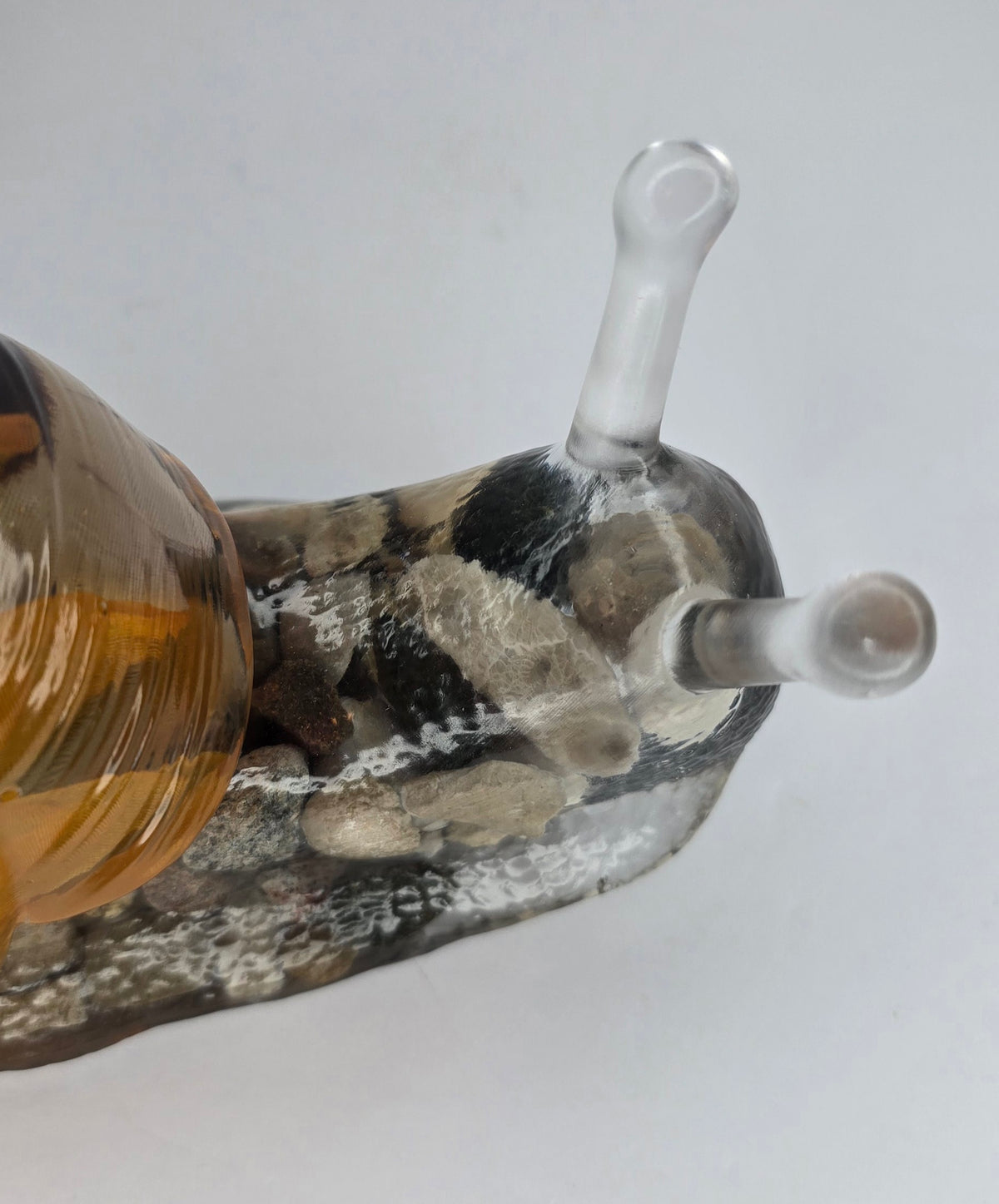 Large flower bouquet SNAIL with petoskey stone & Michigan rocks