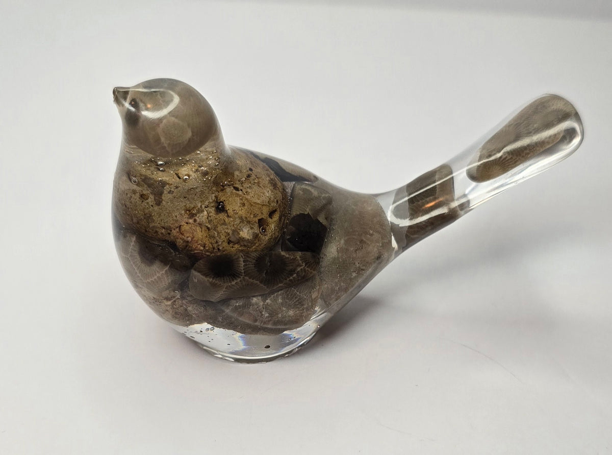 Petoskey stone bird w/ imperfection