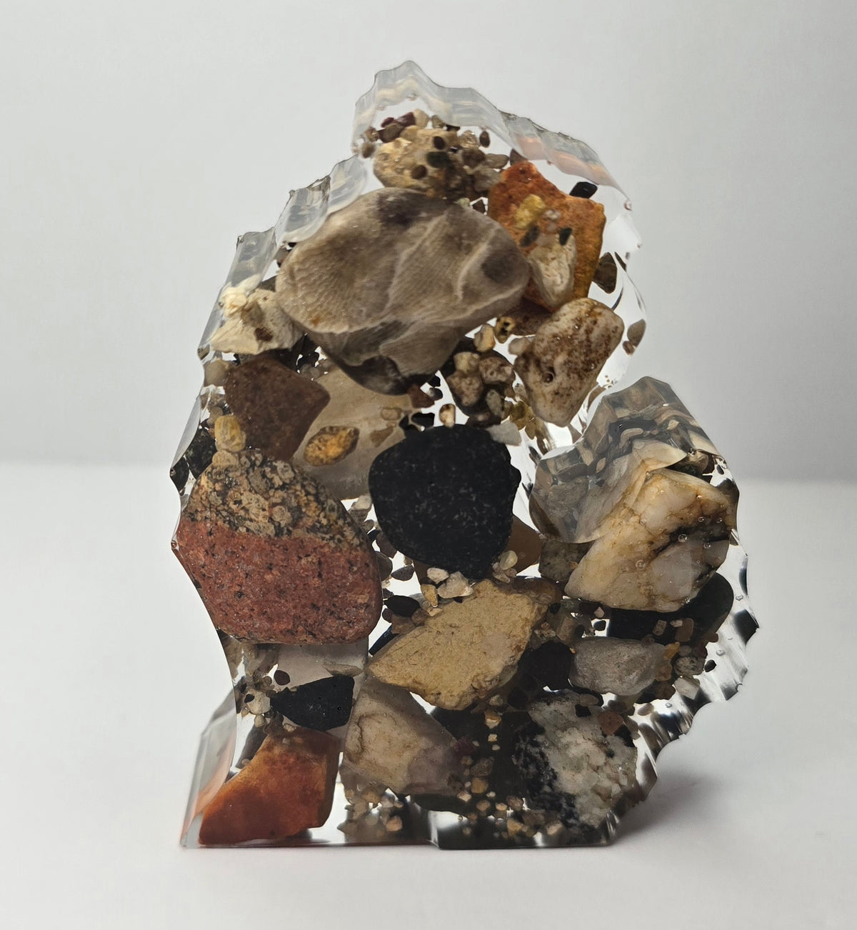 Michigan mitten with Michigan rocks and Petoskey stone