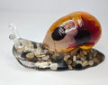 Large flower bouquet SNAIL with petoskey stone & Michigan rocks
