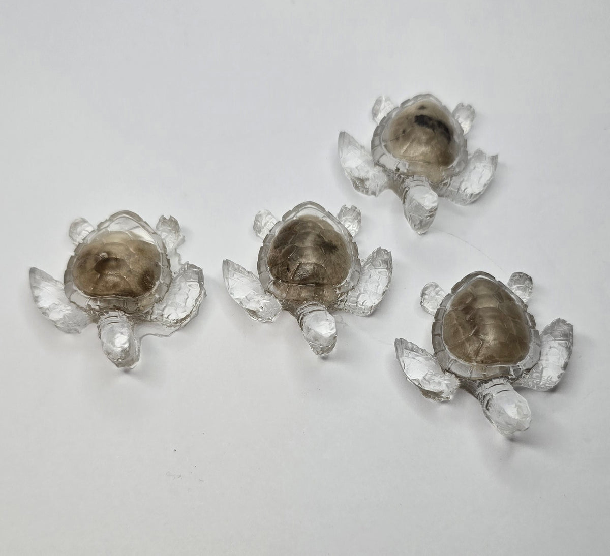 4 tiny Petoskey stone sea turtles