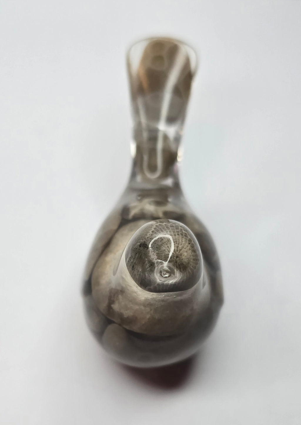 Petoskey stone bird w/ flaw
