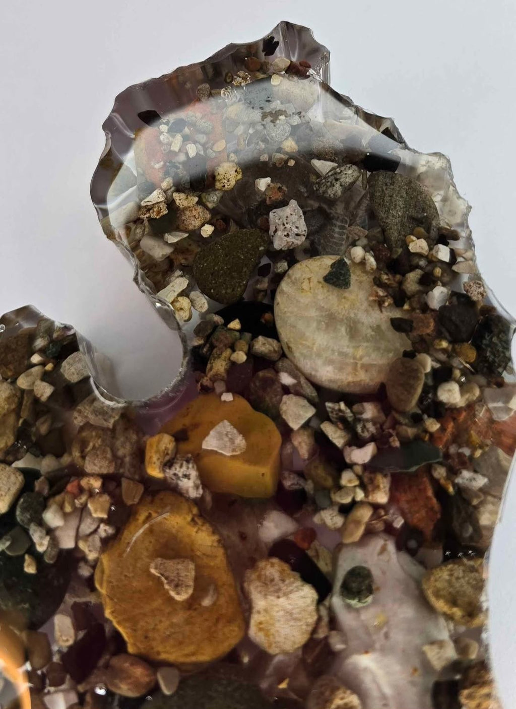 Michigan mitten with Michigan rocks and Petoskey stone